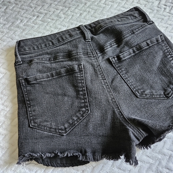 Mudd FLX Stretch High-Rise Shortie Black Denim Shorts Size 5 - Picture 10 of 11